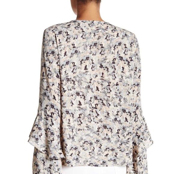 Harlowe & Graham Womens Small Ruffle Sleeve Popover Blouse - Picture 2 of 13